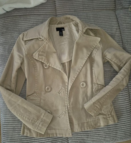 Beige denim trenchcoat - h&m,